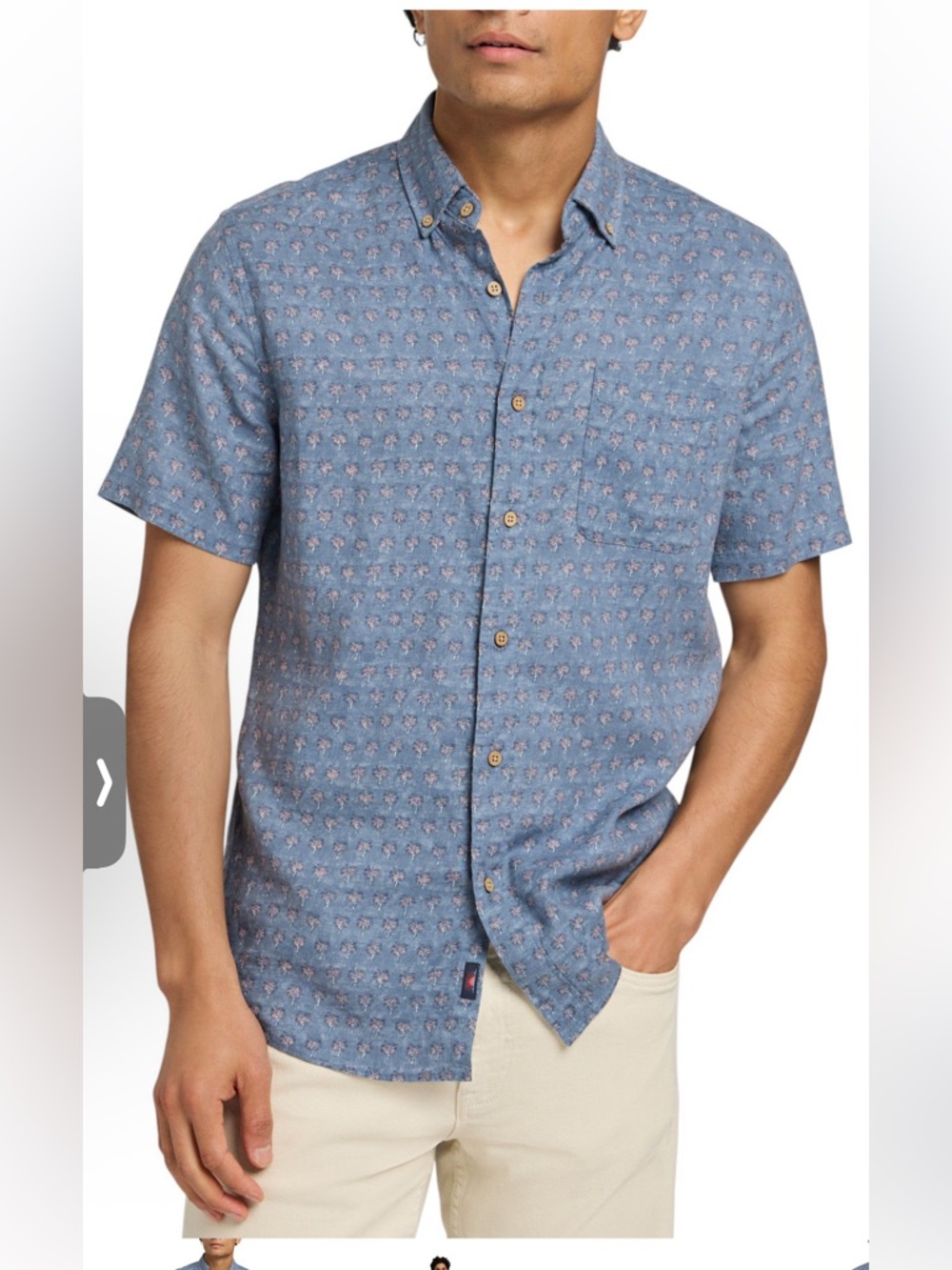 NWT Faherty Breeze Paradise Palm  Printed Button-Down Shirt Sz M & XL $158